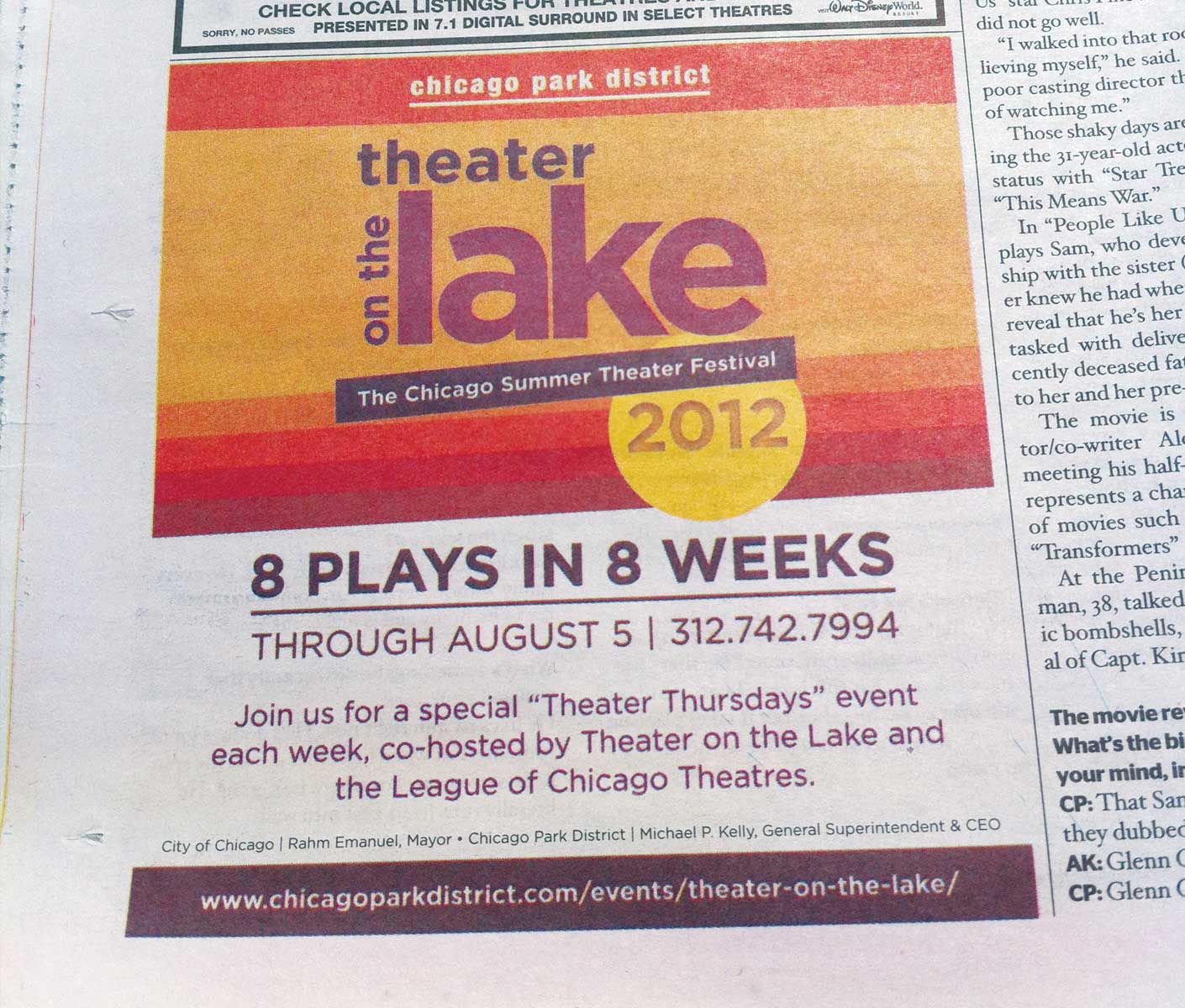 Chicago Park Districk Theater on the Lake